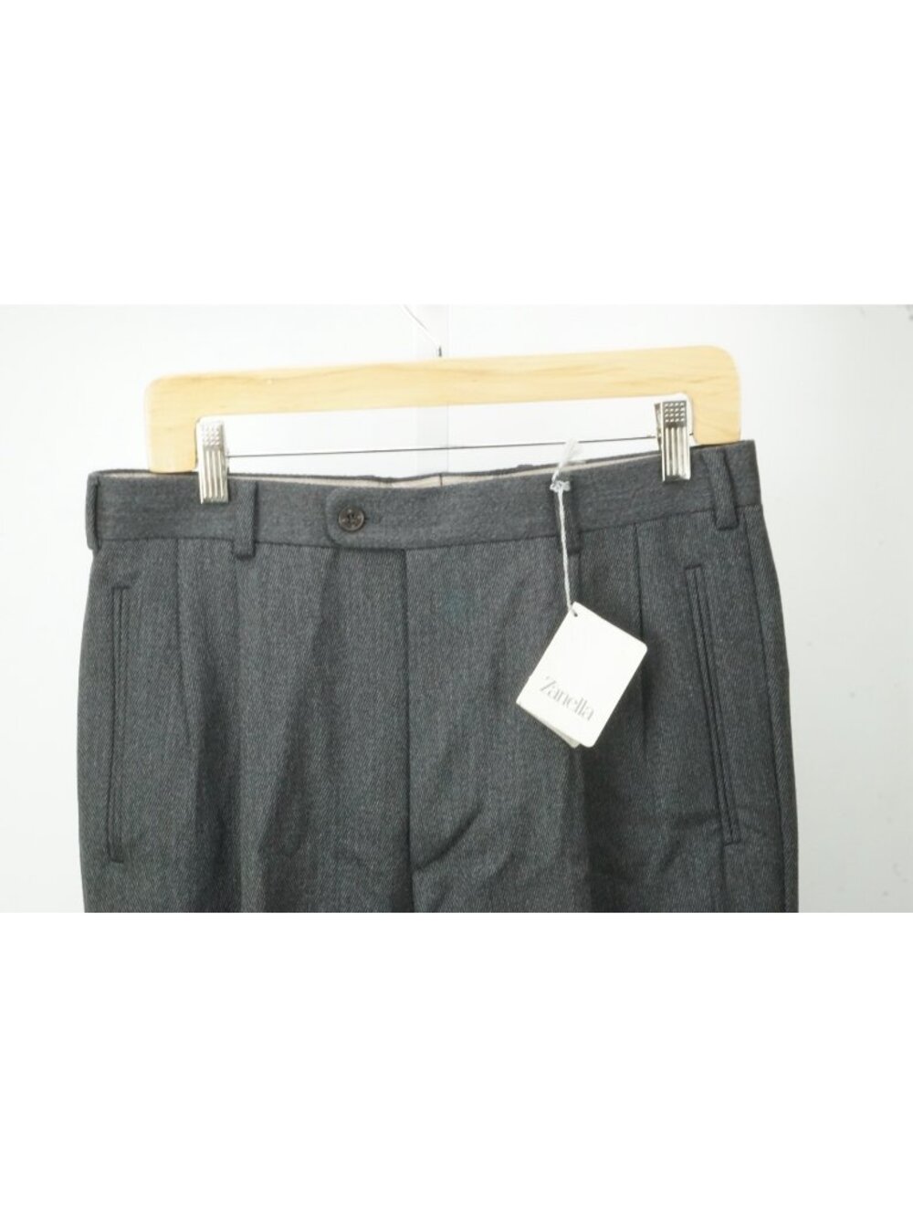 Zanella Jay Gray Woven Wool Mens Dress Pants Sz 48 EU BRAND NEW